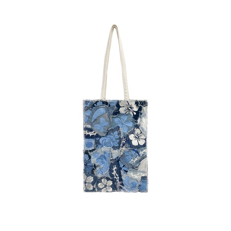 NTMB Denim Mini tote Bag embroidered flower product image