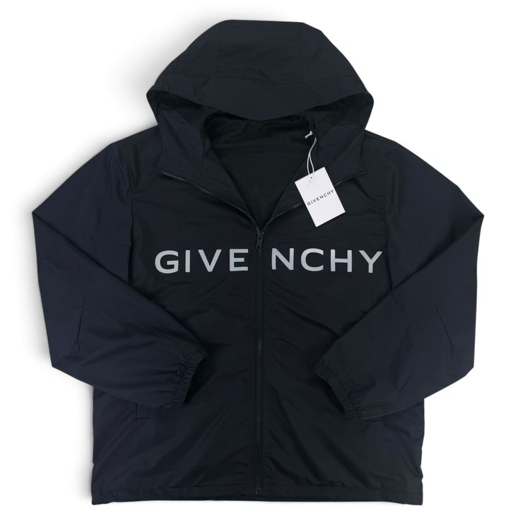 Givenchy Men’s Black Zip-up Windbreaker Jacket - 44 (S/M) obraz 1