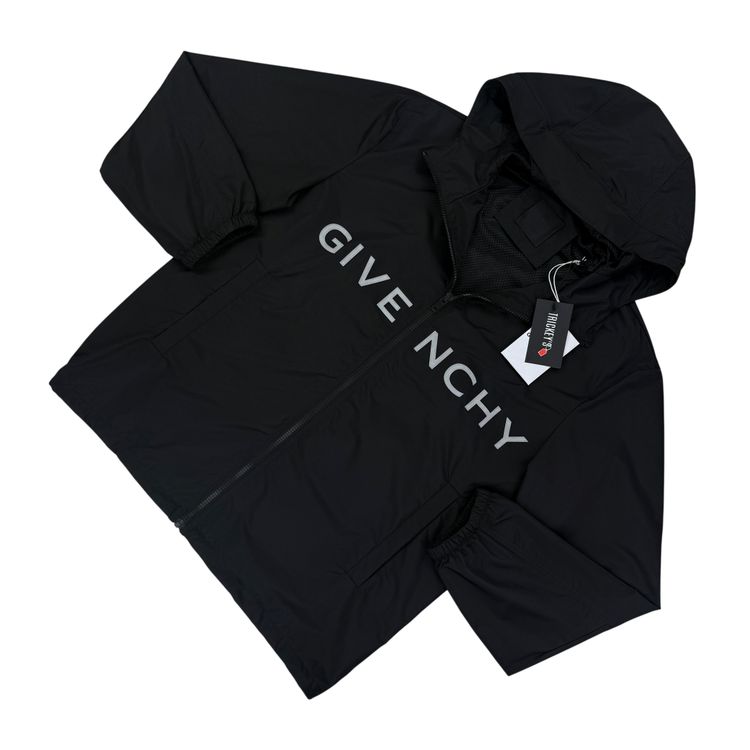 Givenchy Men’s Black Zip-up Windbreaker Jacket - 44 (S/M) obraz 14