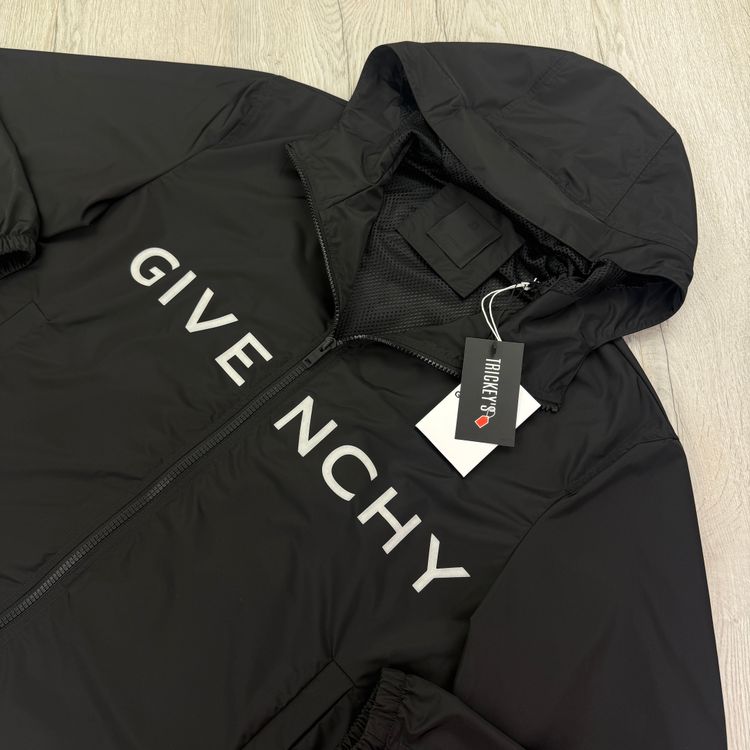 Givenchy Men’s Black Zip-up Windbreaker Jacket - 44 (S/M) obraz 12
