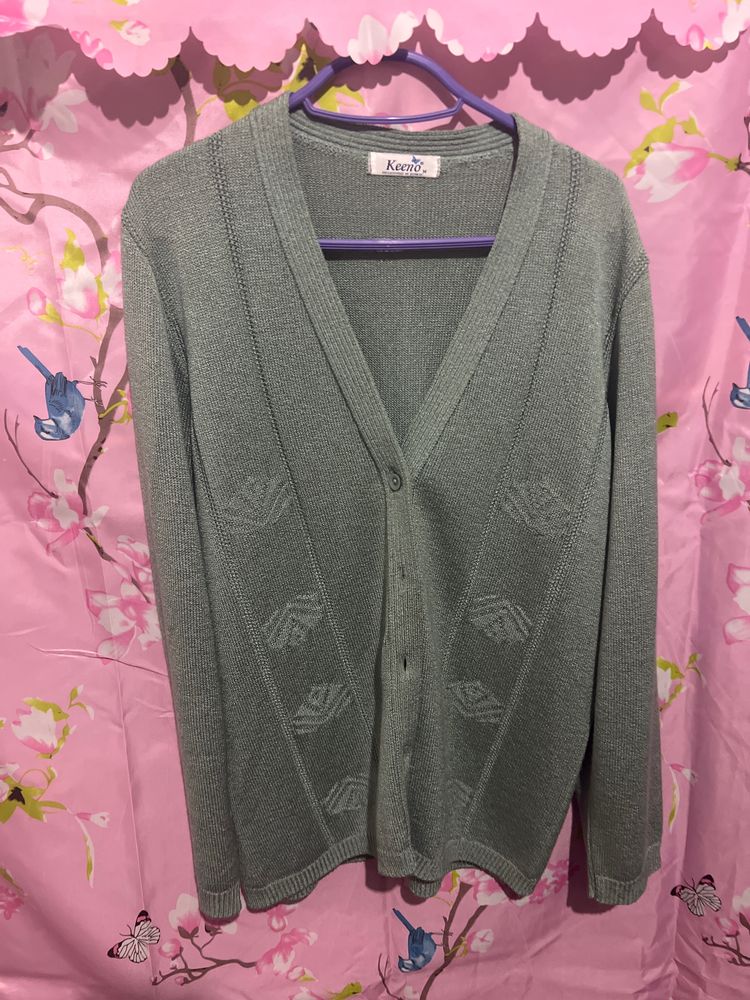 Keeno Green Cardigan Sweater