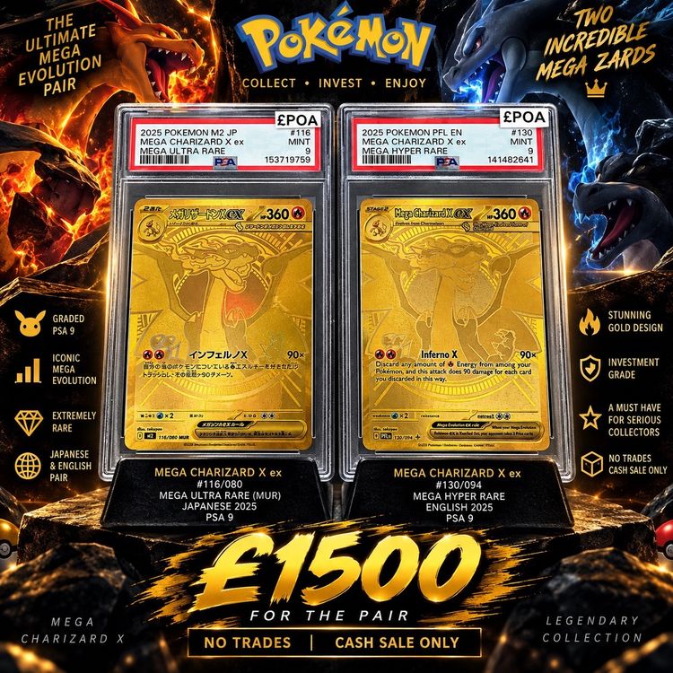 Mega Charizard X Ex PSA 9’s x 2 . English & JP image 1