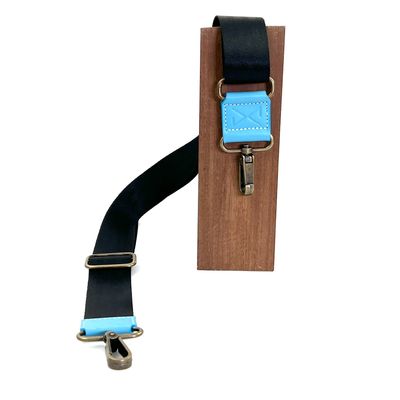 Bandolera regulable lujada Azul Acqua 2