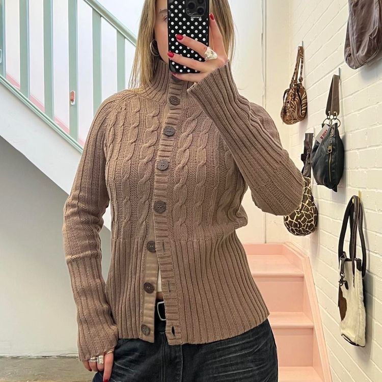 Other Axcess Brown Cable Knit Cardigan product image