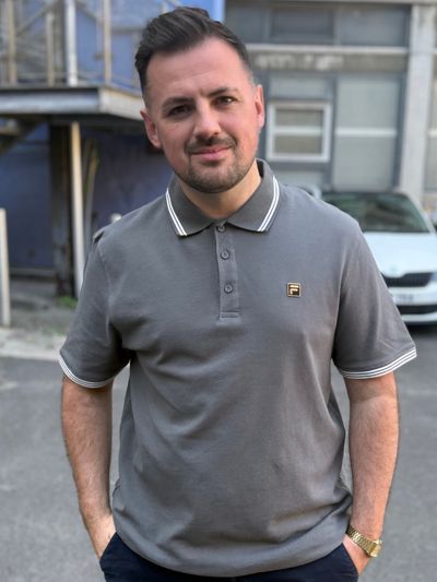 Fila Gold Soren Polo With Tipping in Gunmetal