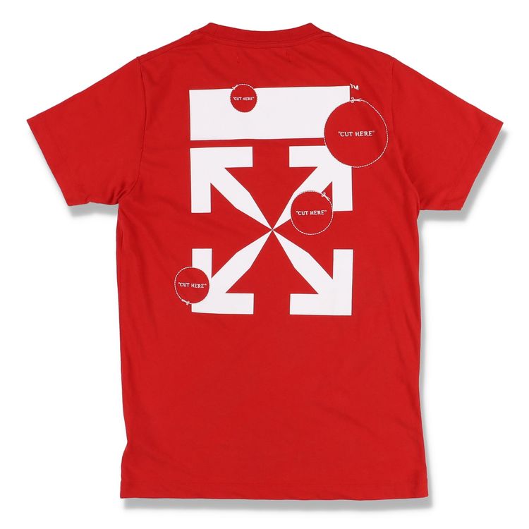 Off-White Red Cut Here Arrows Logo T-Shirt