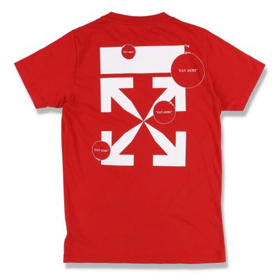 Off-White Red Cut Here Arrows Logo T-Shirt