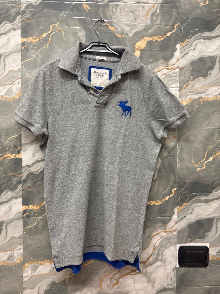 Abercrombie & Fitch Grey Polo Shirt