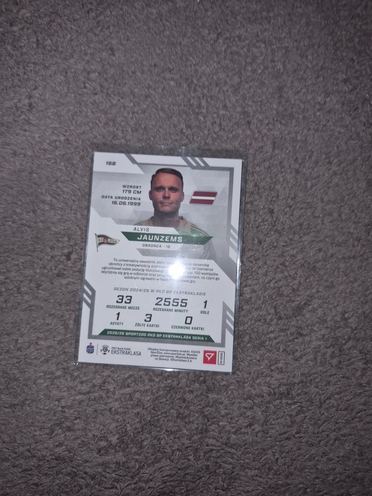 Alvis Jaunzems Football Trading Card image 2