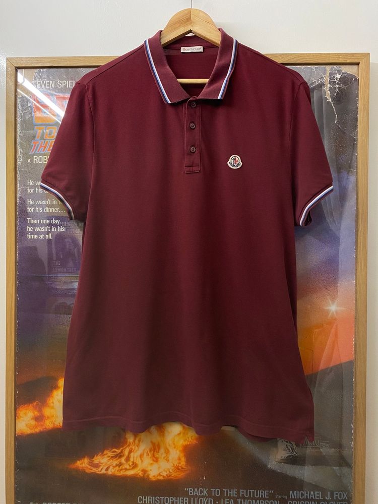 SS2019 Moncler Contrast Trim Tricolour Polo Shirt obraz 1