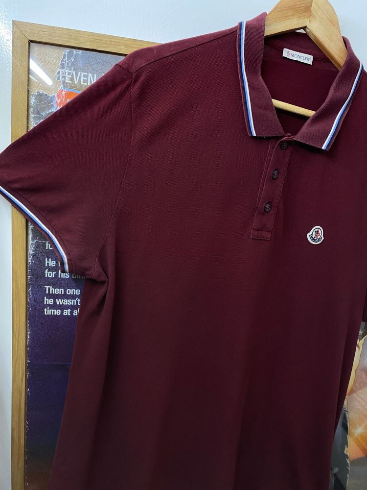 SS2019 Moncler Contrast Trim Tricolour Polo Shirt obraz 10