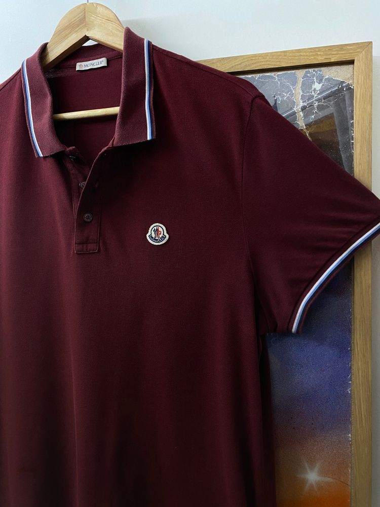 SS2019 Moncler Contrast Trim Tricolour Polo Shirt obraz 9