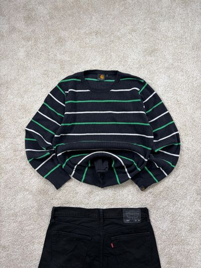 Carhartt Striped Sweater And Levi'S Black Jeans