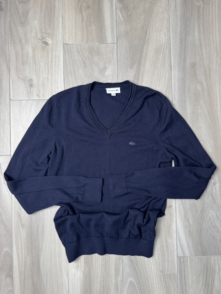 Lacoste Navy V-Neck Sweater
