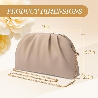 Immagine di Beige Clutch Bag With Gold Chain 1