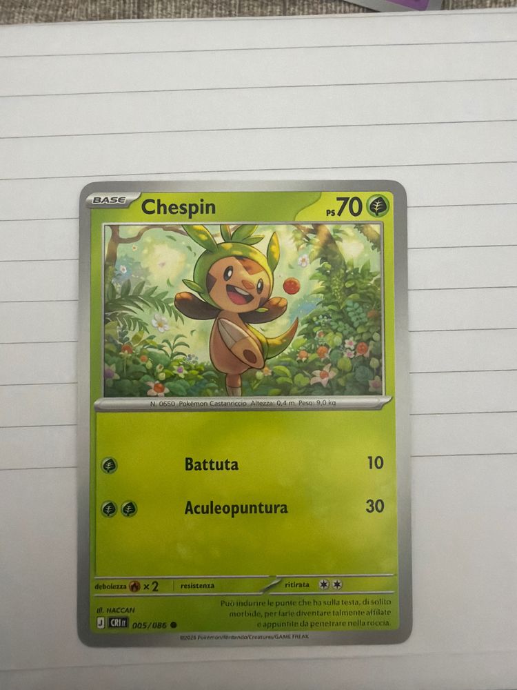 Chespin Pokémon Card