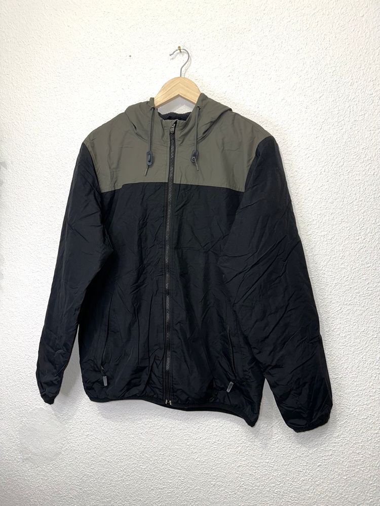 Black And Olive Green Hooded Jacket imagen 6