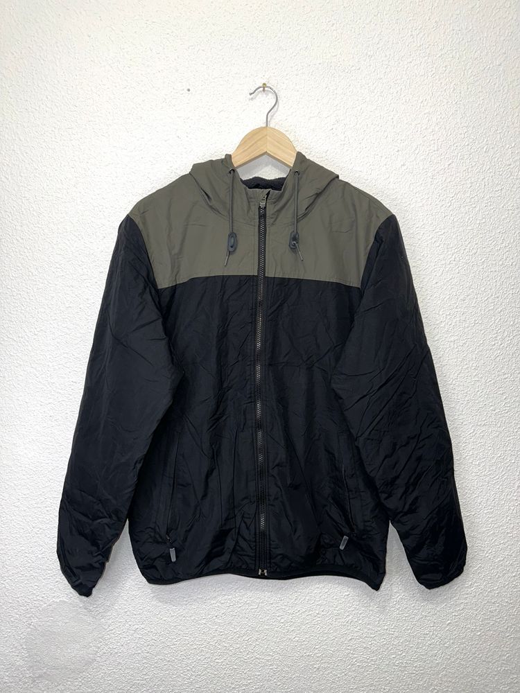 Black And Olive Green Hooded Jacket imagen 3