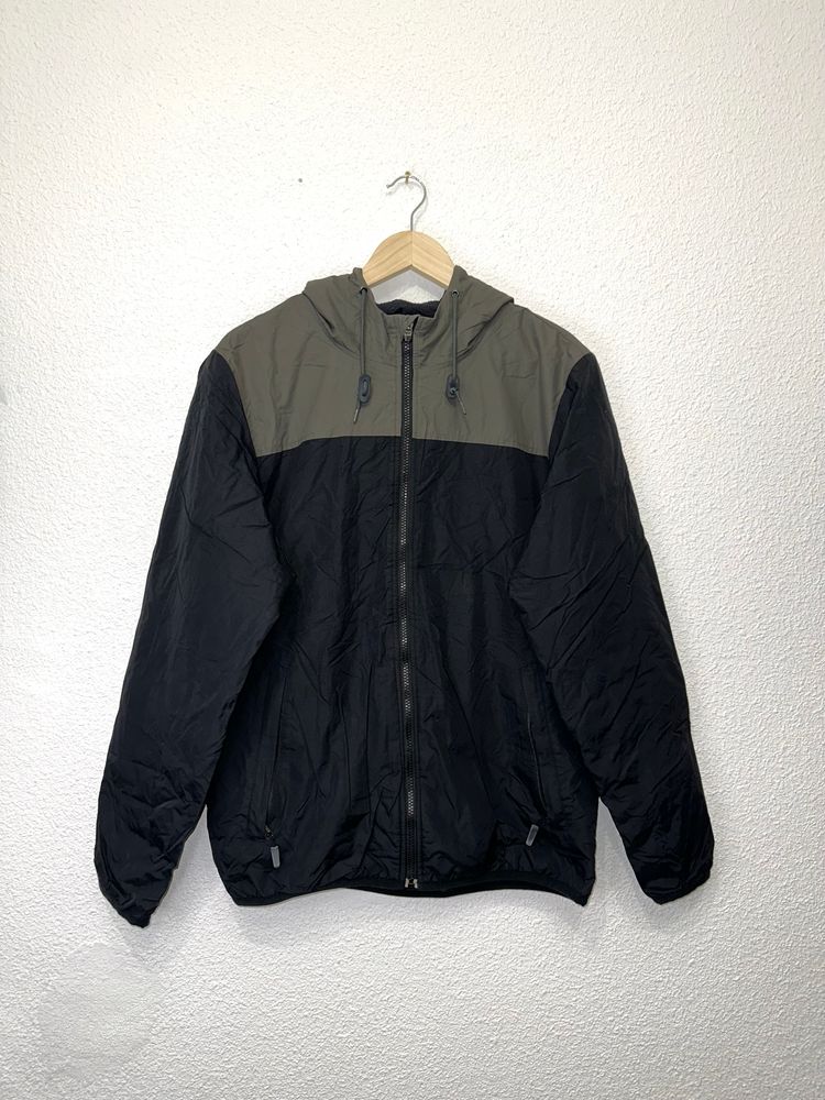 Black And Olive Green Hooded Jacket