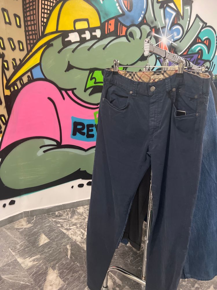 Dark Blue Pants Burberry