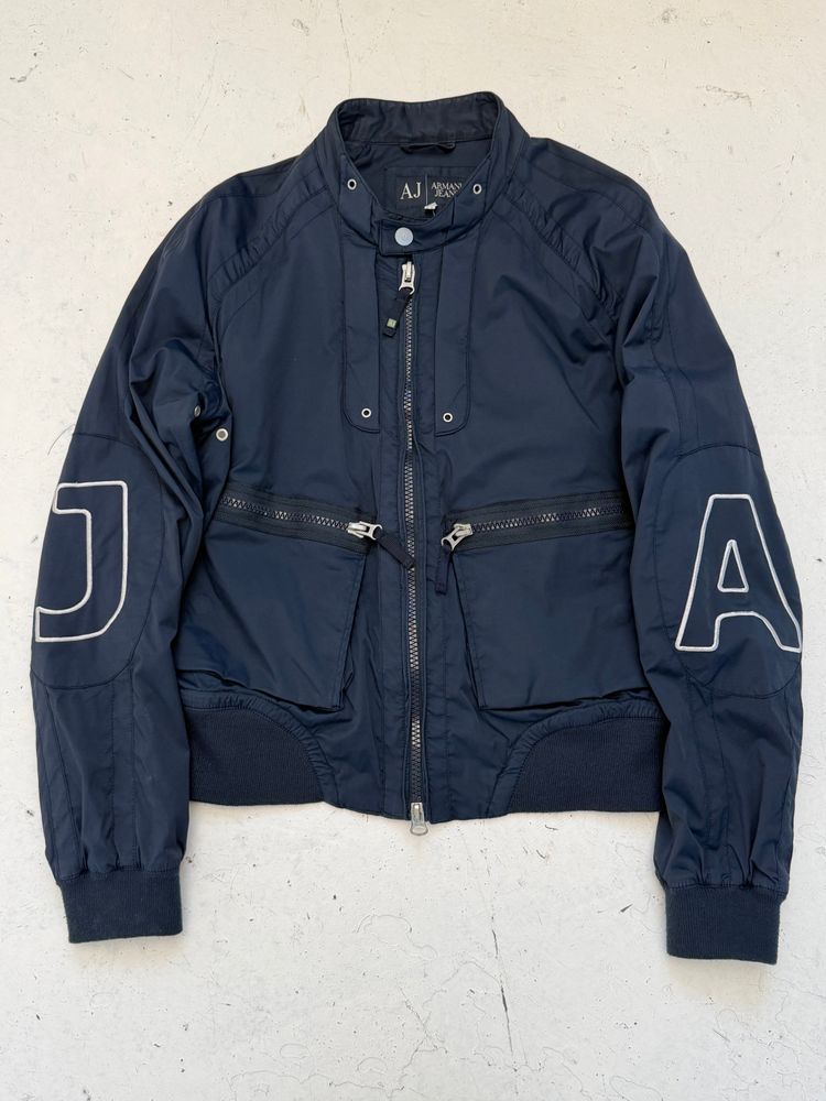 '00s Armani Jeans Spellout Nylon Bomber (M)