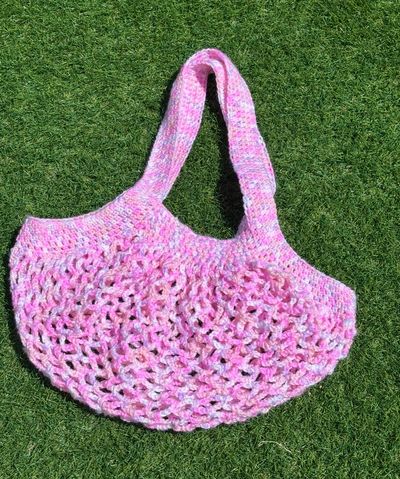 Pink Crochet Bag