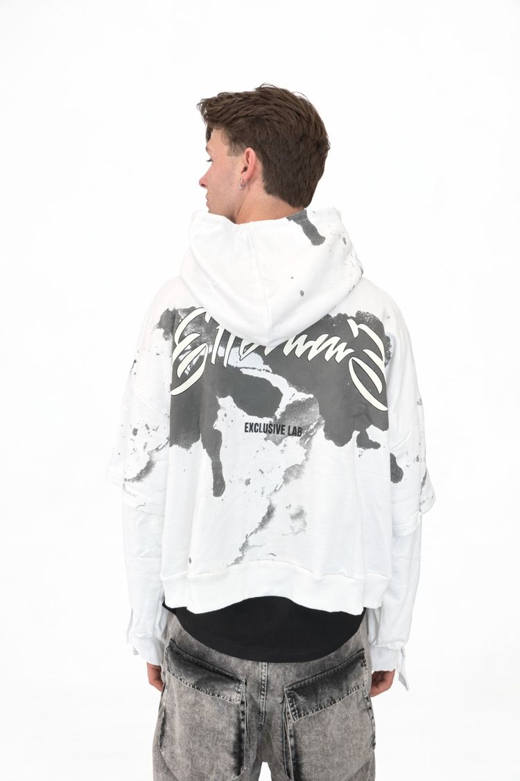 felpa bianca schizzi effemme