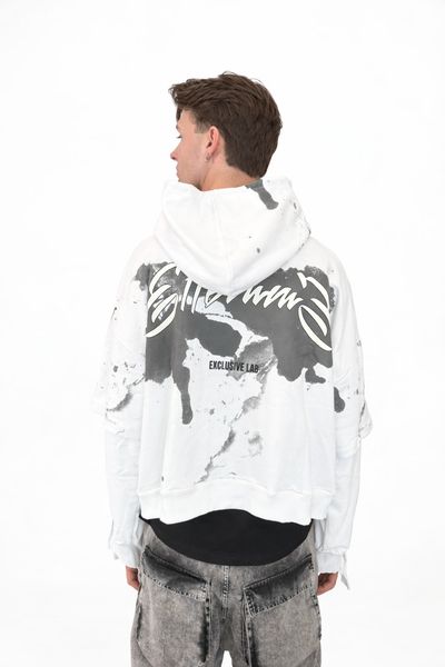 felpa bianca schizzi effemme