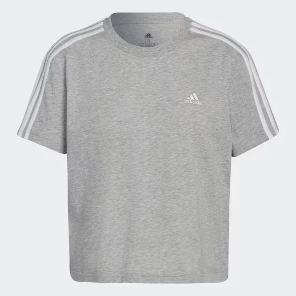Adidas Essentials Loose 3-Stripes Cropped T-Shirt (0-2)