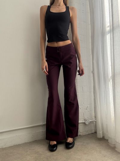 Burgundy tailored trousers