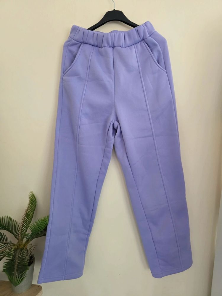 💜 Lilac Purple Fleece-Lined Zip Jacket & Pintuck Joggers Tracksuit Set (Size S / UK 8-10) 🛼 imagen 10