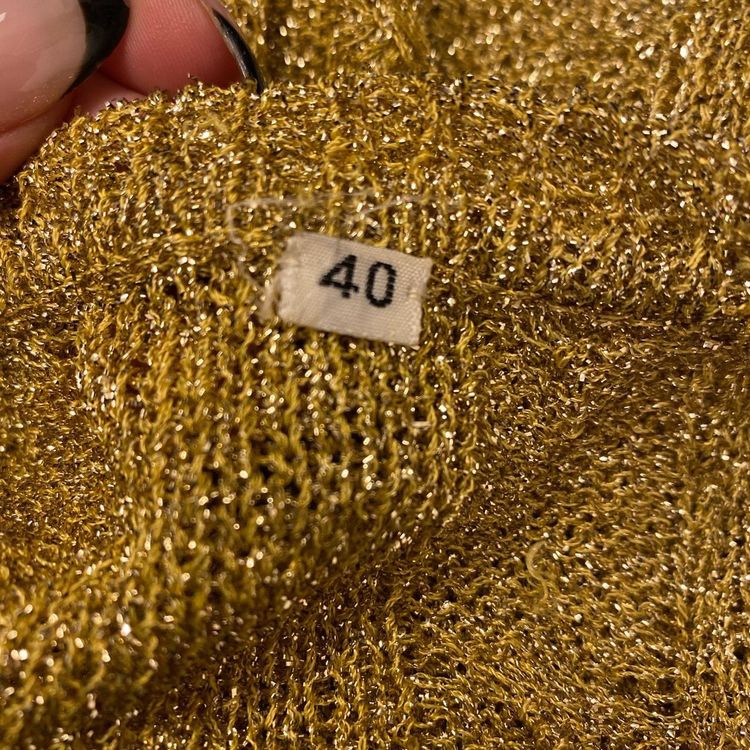 90s 00s gold sparkle knit v-neck vest top   4