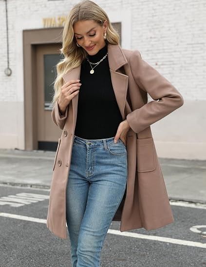 Beige Long Coat obraz 3