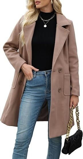 Beige Long Coat obraz 5