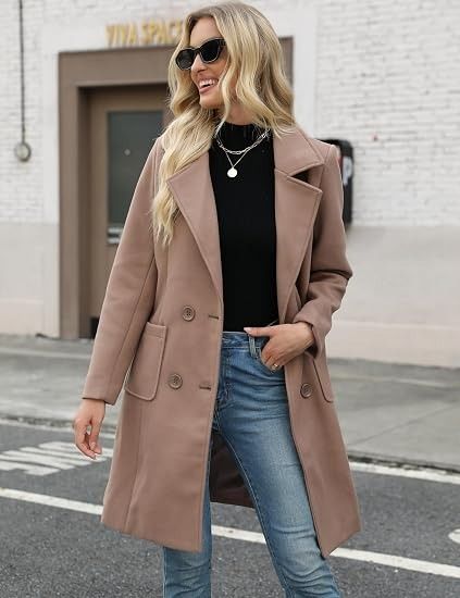 Beige Long Coat obraz 6