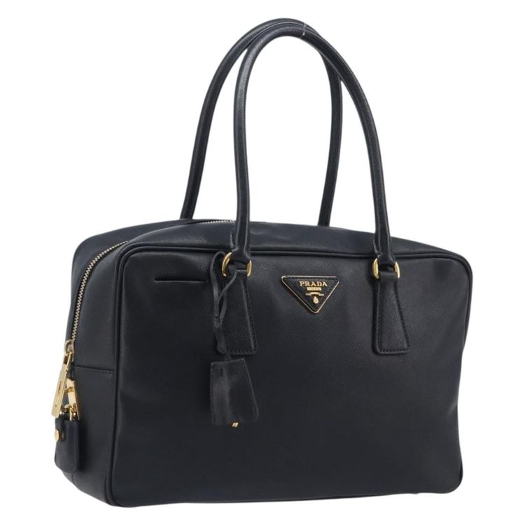 Immagine di PRADA Hand Bag Saffiano leather Black Gold Auth 208042A - Jerrillo 1