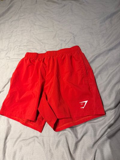 Red Gymshark Zip Pocket Shorts