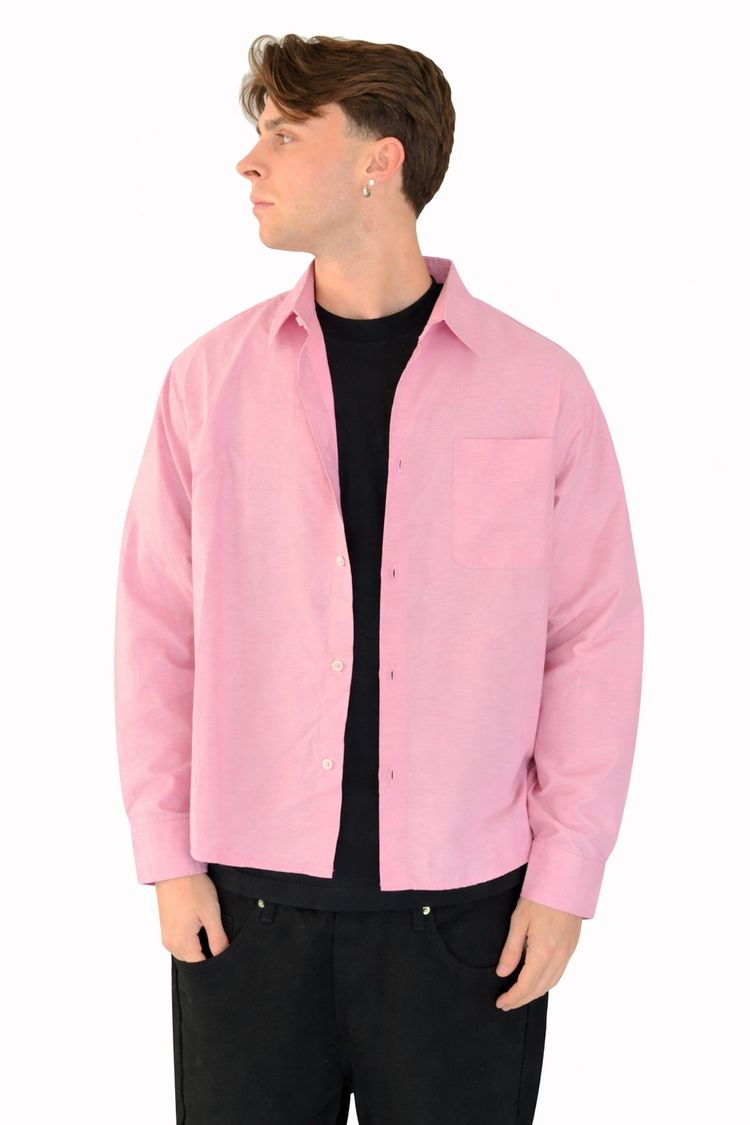 camicia rosa minimal