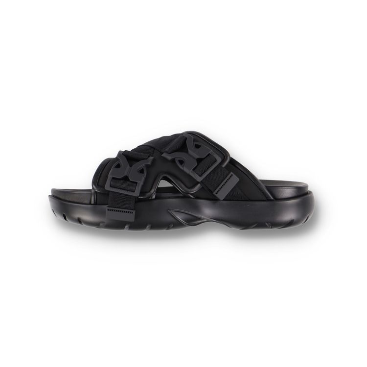 Bottega Veneta Black Snap Slide Sandals