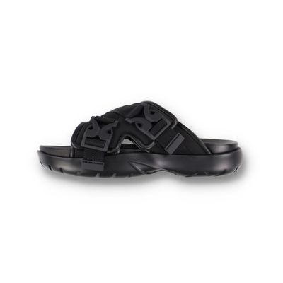 Bottega Veneta Black Snap Slide Sandals