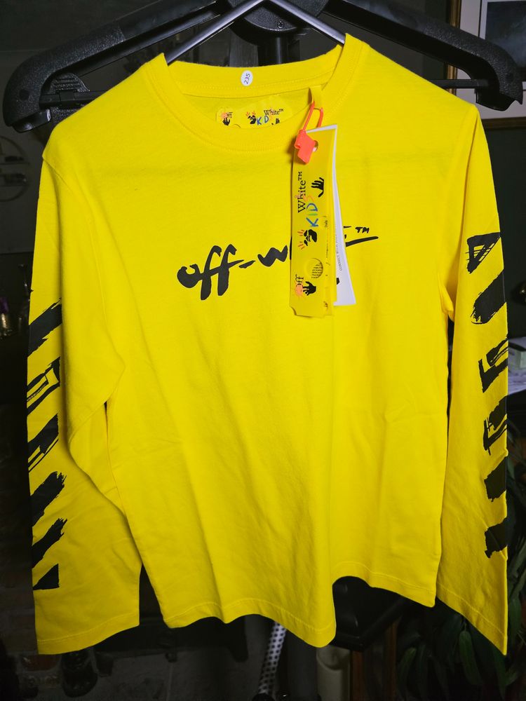 Off-White Yellow Long Sleeve Tee  Age  10 RRP,  £140