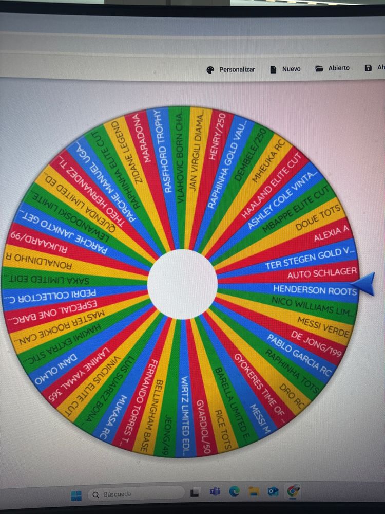 Ruleta con auto , numerada y parches desde 3 euros!