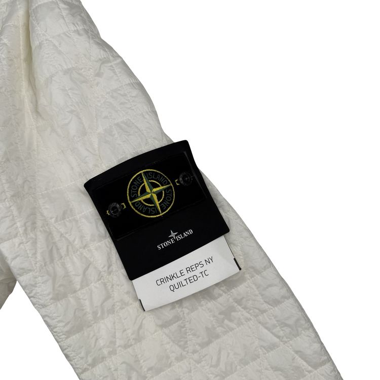 Stone Island 2025 Ivory Garment Dyed Crinkle Reps NY Quilted -TC Jacket - Large 7