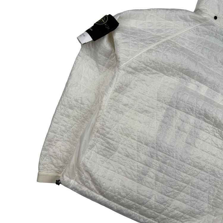Stone Island 2025 Ivory Garment Dyed Crinkle Reps NY Quilted -TC Jacket - Large 4