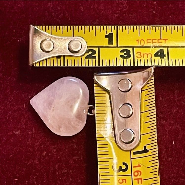 New Rose Quartz Puff Heart Love Crystal Pendant Healing Birthday Valentine Gift 3