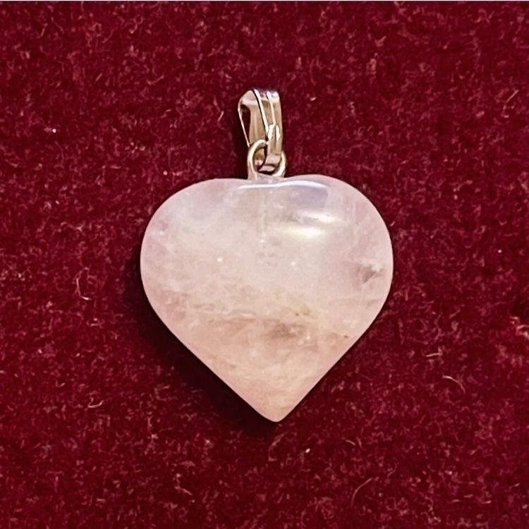 Other New Rose Quartz Puff Heart Love Crystal Pendant Healing Birthday Valentine Gift  product image