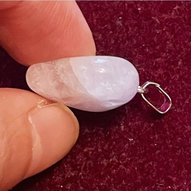 New Rose Quartz Puff Heart Love Crystal Pendant Healing Birthday Valentine Gift  2