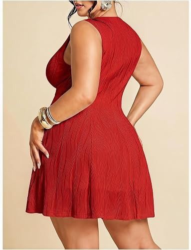 Red Sleeveless Dress image 3