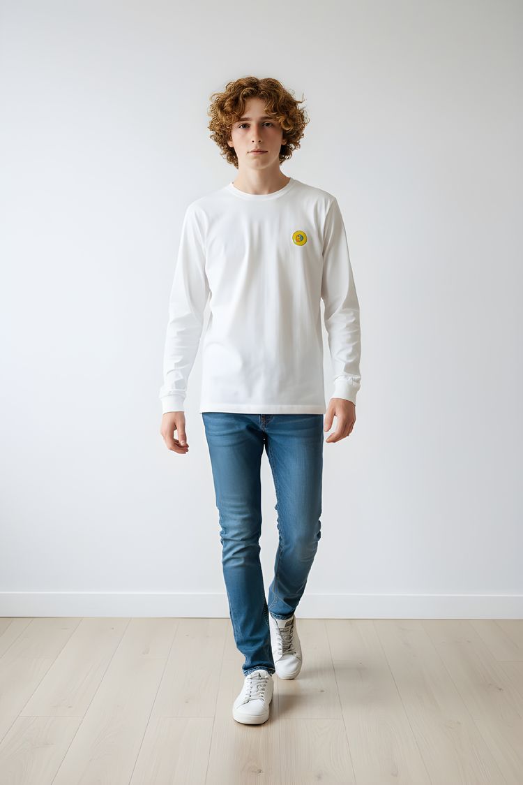 Stussy White Long Sleeve T-Shirt With Colorful Graphic