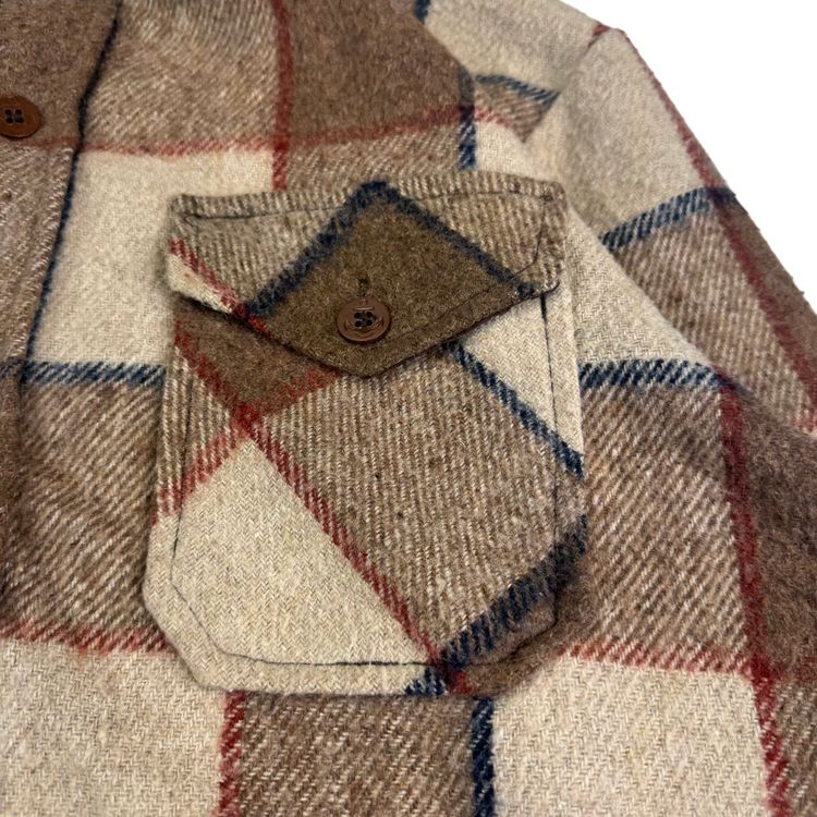 Pacific Woolens 90's Plaid Long Sleeve Flannel Shirt Jacket Brown image 8